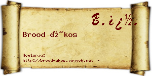 Brood Ákos névjegykártya